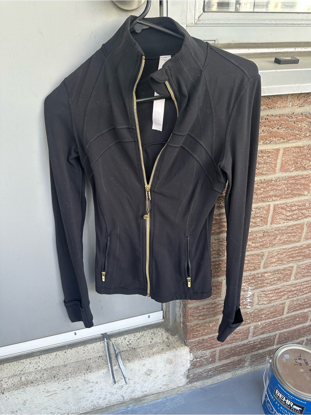 lululemon athletica Black Zip-Up Jacket with Gold Hardware